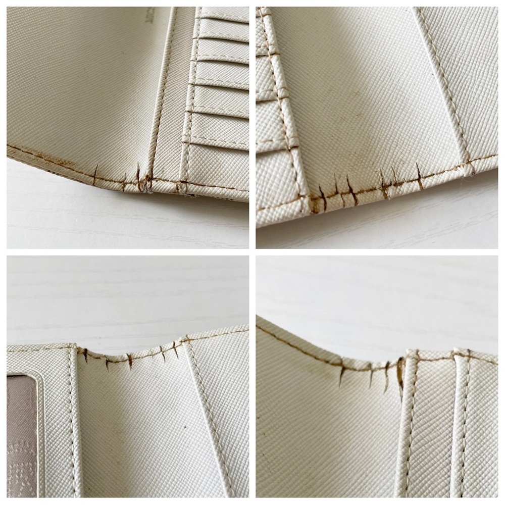 Michael Kors monogram white canvas long trifold snap wallet - Picture 5 of 7